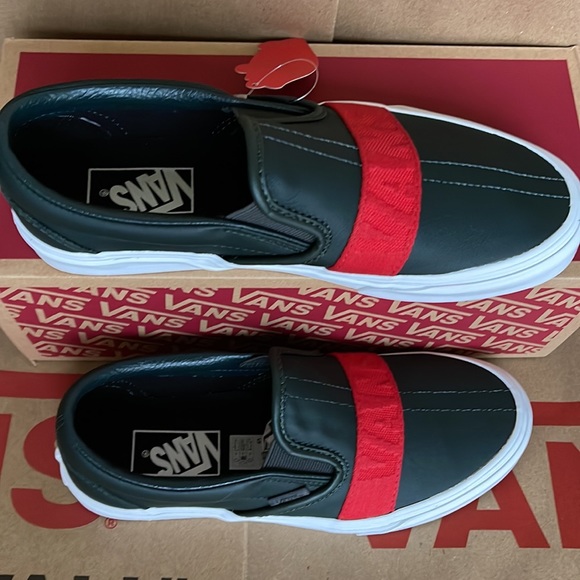 Vans Classic Slip-On W Leather & Webbing Scarabred WMNS - Picture 3 of 16